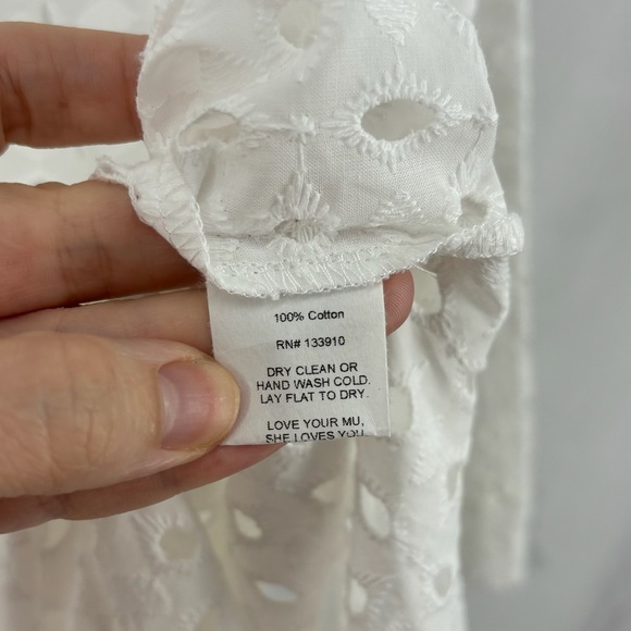 Show Me Your Mumu Women’s Medium White Eyelet Button Down Midi Dress Dayton - Picture 7 of 10